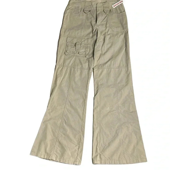 MISS DAZZLE cargo pants,Y2K,Metal accents,boot cut,wide hem,rodeo,retro,cotton - Picture 1 of 15